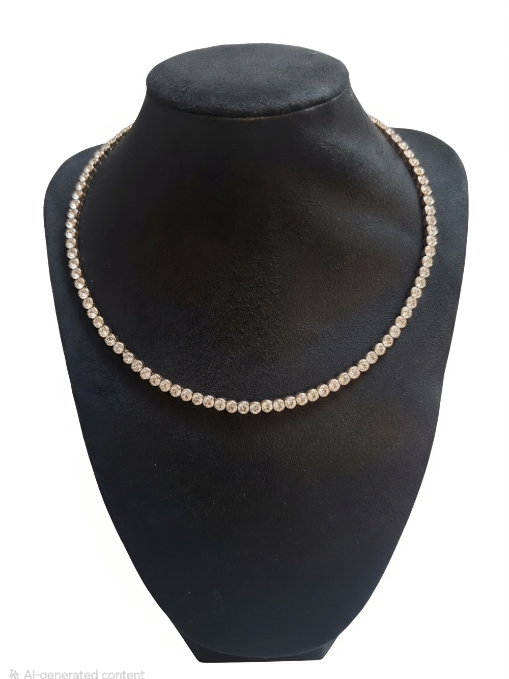 Classic Gold Toned Tennis Necklace with Clear Stones